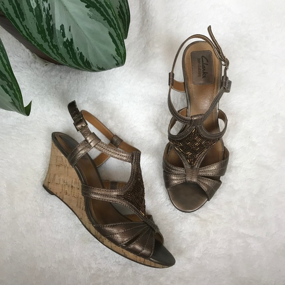 clarks bendables wedge sandals
